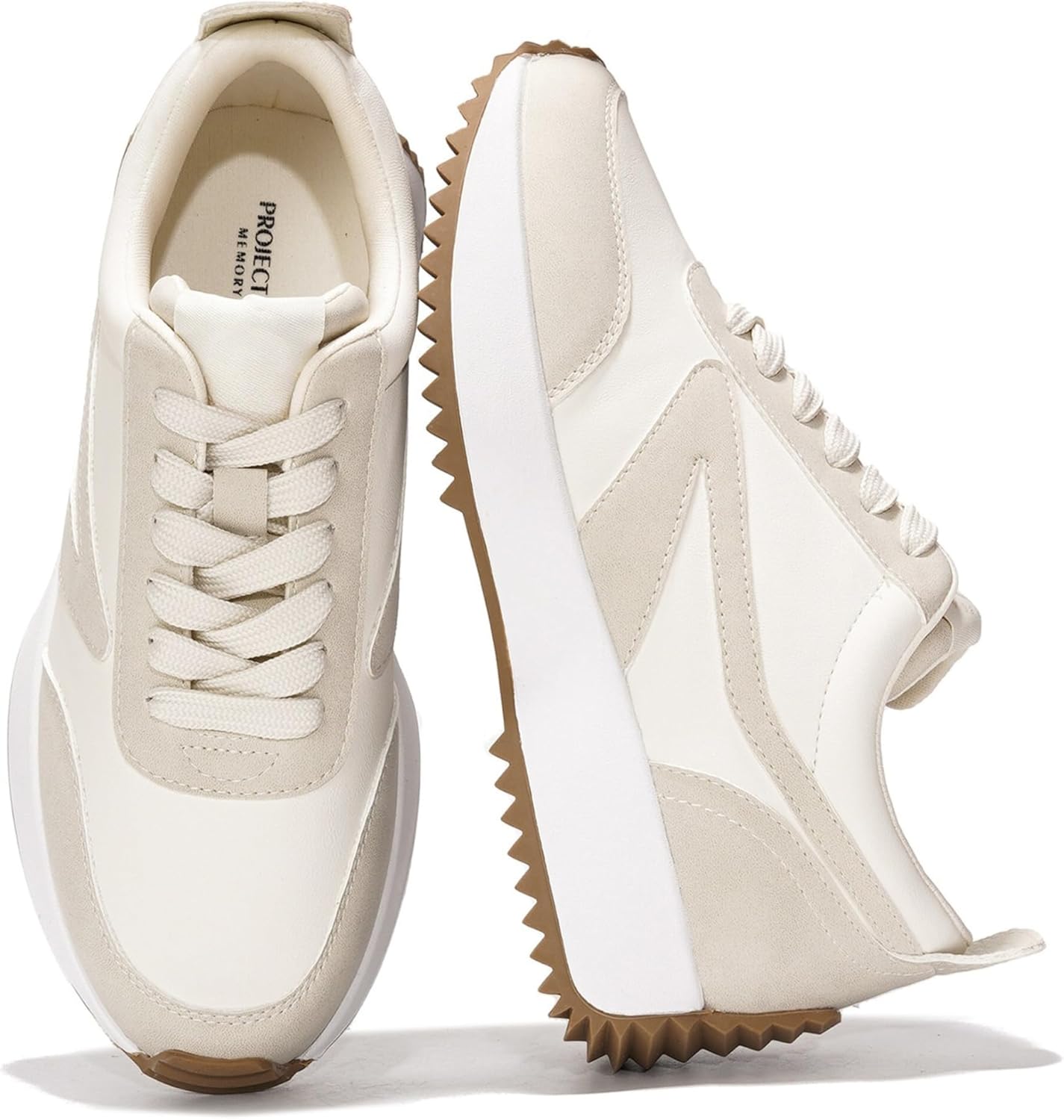 Project Cloud Womens Sneakers – Memory Foam Insole and Lightweight Spring Shoes – Non-Slip Lace Up Trendy Shoes – Fashion Sneakers for Women 2025