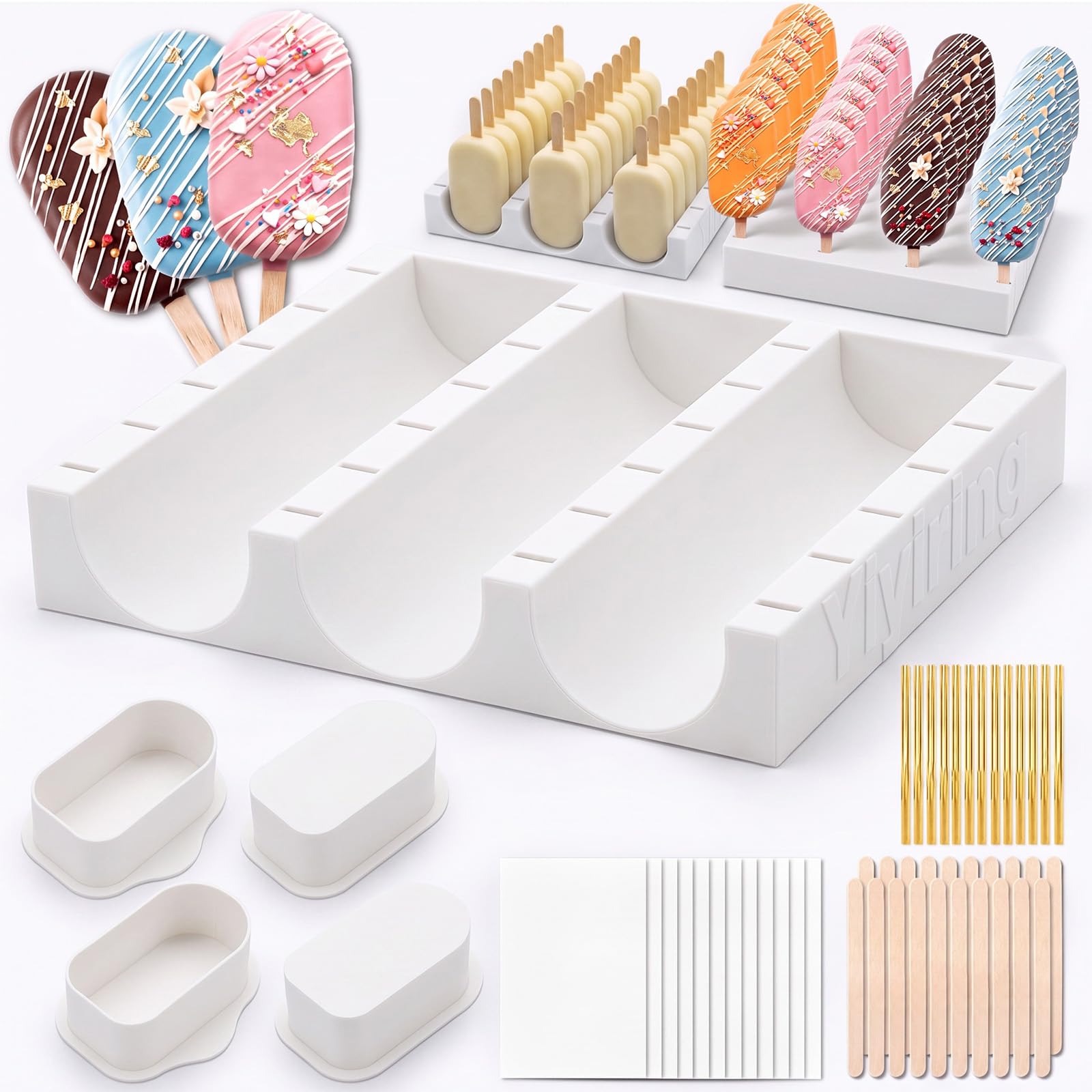 2 set di formine per torte da 9,1 cm con vassoio multiuso su