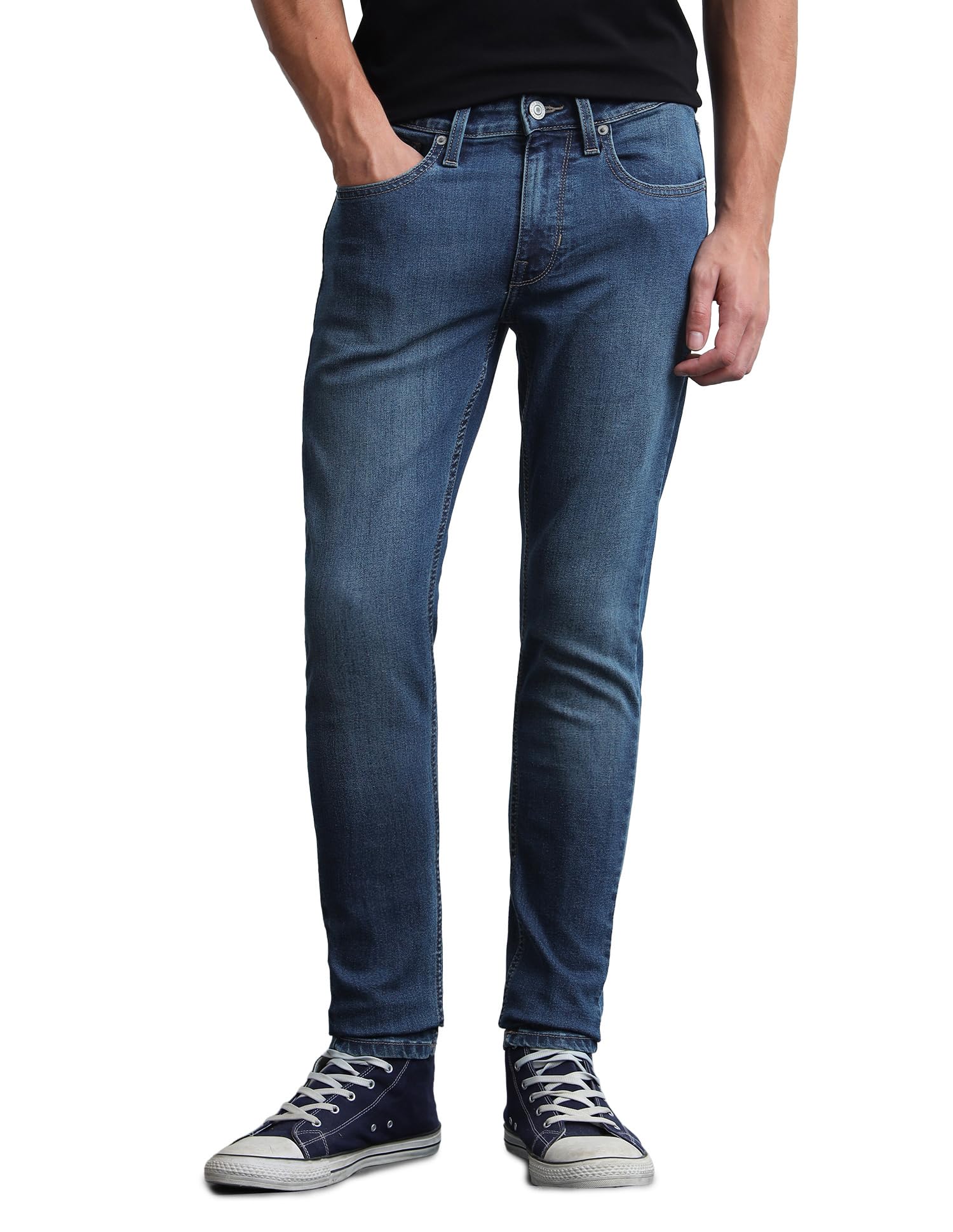 flying machine Men's Relaxed Tapered Fit Jeans| Solid | Mid Rise | Stretchable | Jeans for Man-picture-24