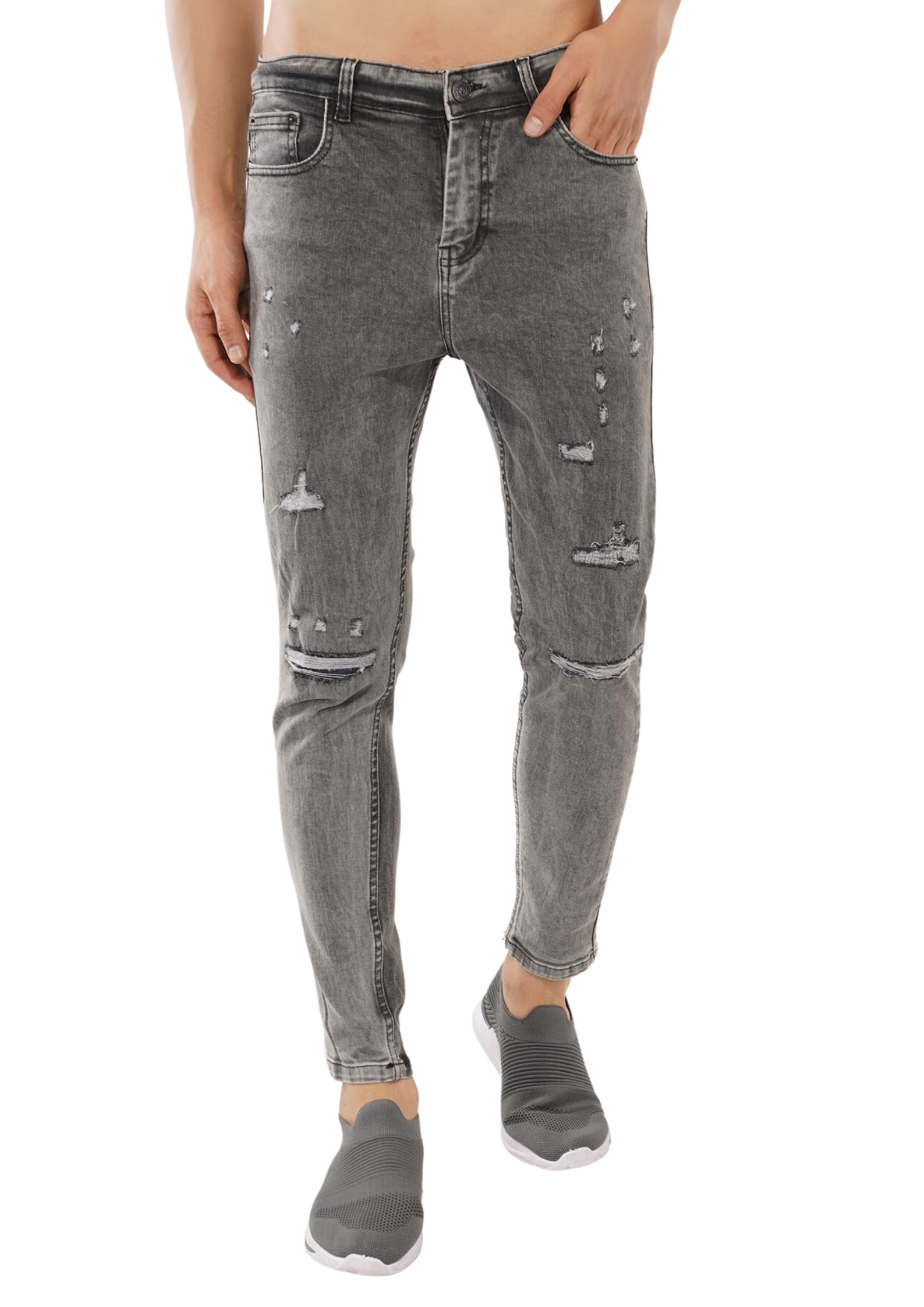 FOUL CHILDFoulChild Grey Jeans | Heavy Ripped | Skinny Fit | High Rise