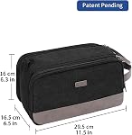 WANDF Sac de toilette de voyage pour les hommes, Toile Dopp Kit avec poche humide