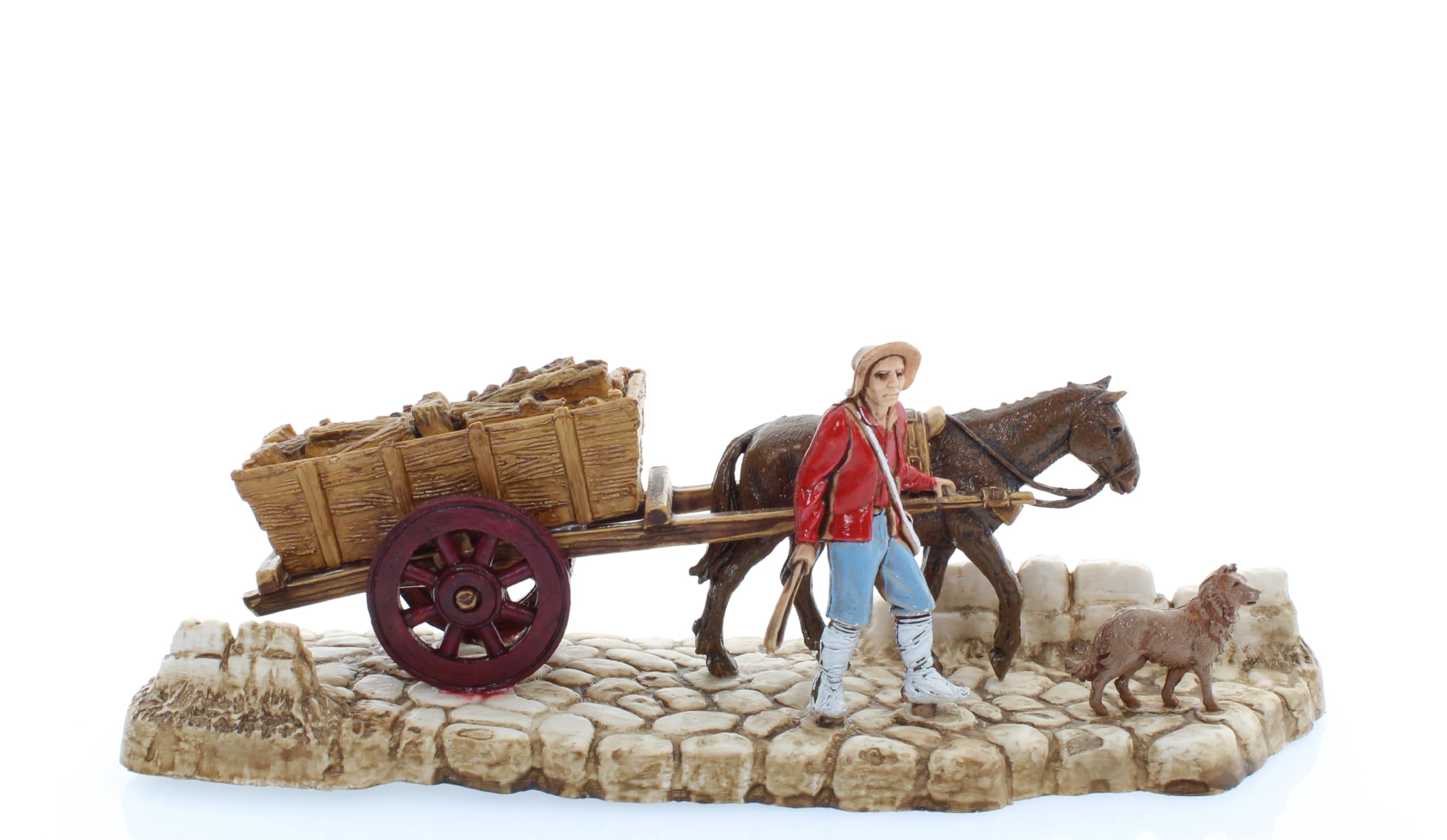 Moranduzzo Set mit 4 Hirten Geeignet für Krippe 6 cm Maßstab 1:32 – MINI 6 – Unzerstörbare Figuren, Stil des 18. Jahrhunderts, Handbemalt, Bildhauer M. Landi, Hergestellt in Italien