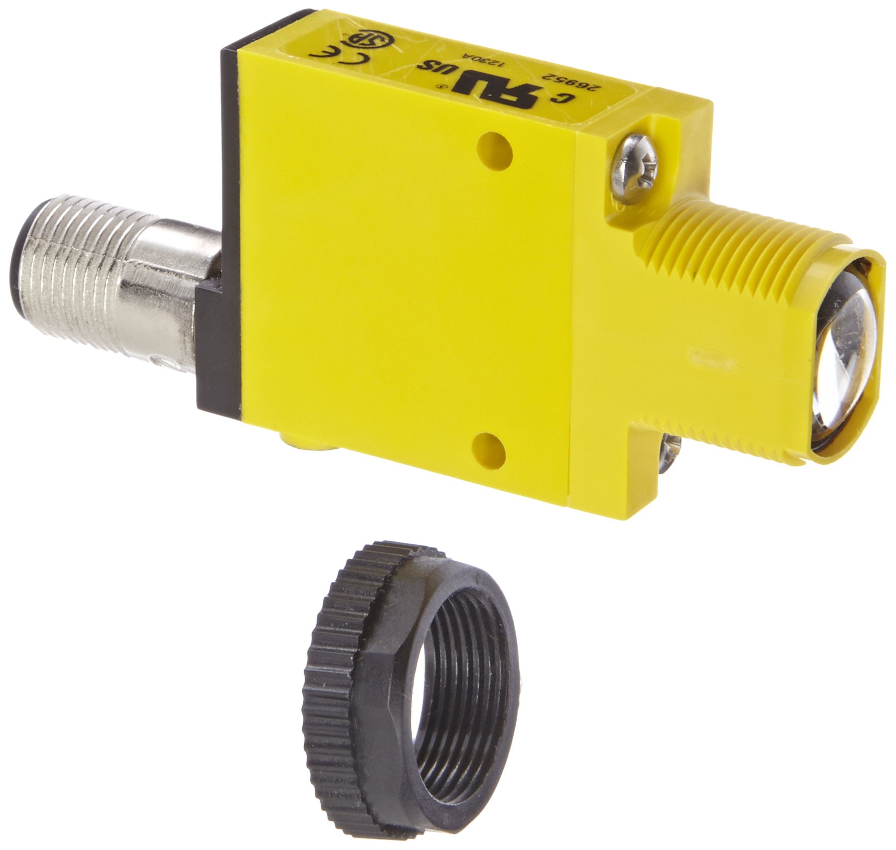 Banner SM31ELQD Mini Beam Photoelectric Sensor, Opposed Mode Emitter, 4-Pin Euro-Style QD Connector, Infrared LED, 10-30 VDC Supply Voltage, 30 m
