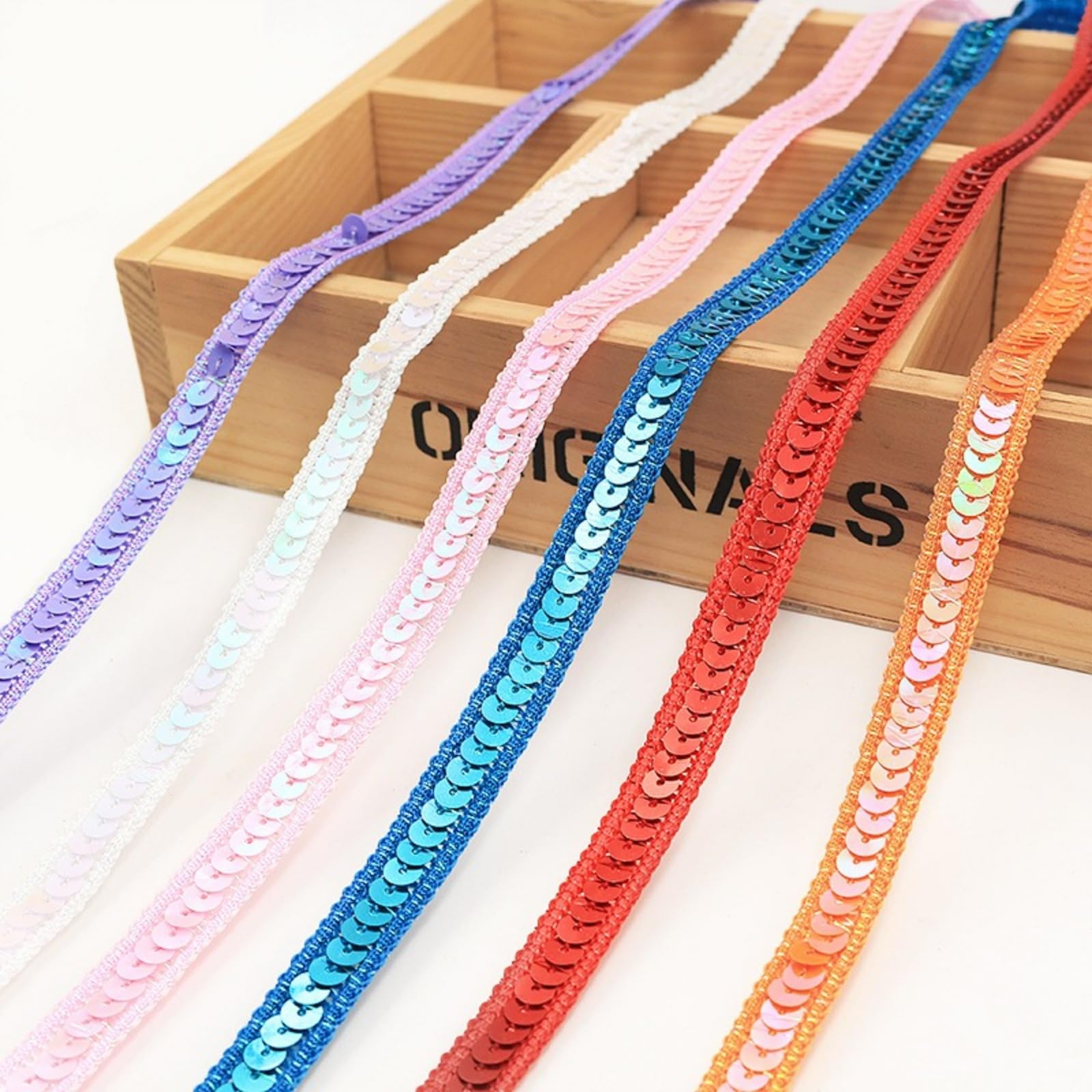 20 Farben 25m Elastisches glänzendes Paillettenband 1.2CM dick pailletten zum aufnähen geschenkband für DIY Nähen Kostüme Hochzeit weihnachten (Schwarz)