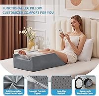 Vista 5 de Almohadas dobles de elevación de piernas para después de la cirugía, almohada de espuma viscoelástica para elevar las piernas, almohada de elevación