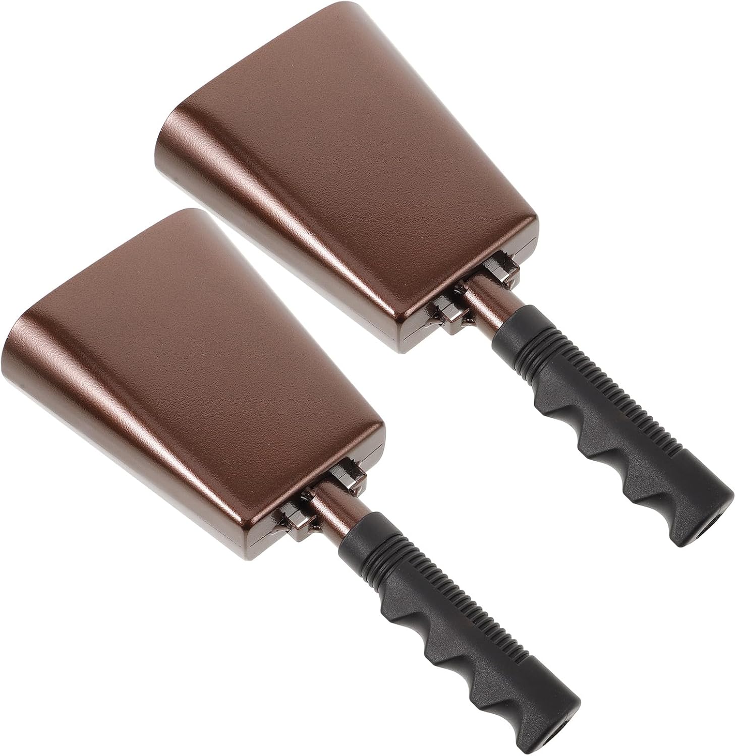 TOYANDONA Pair of Cowbell Hand Percussion Instruments with Handle, Loud Cheering Noise Makers for Sports Events, Tailgating, and Parties