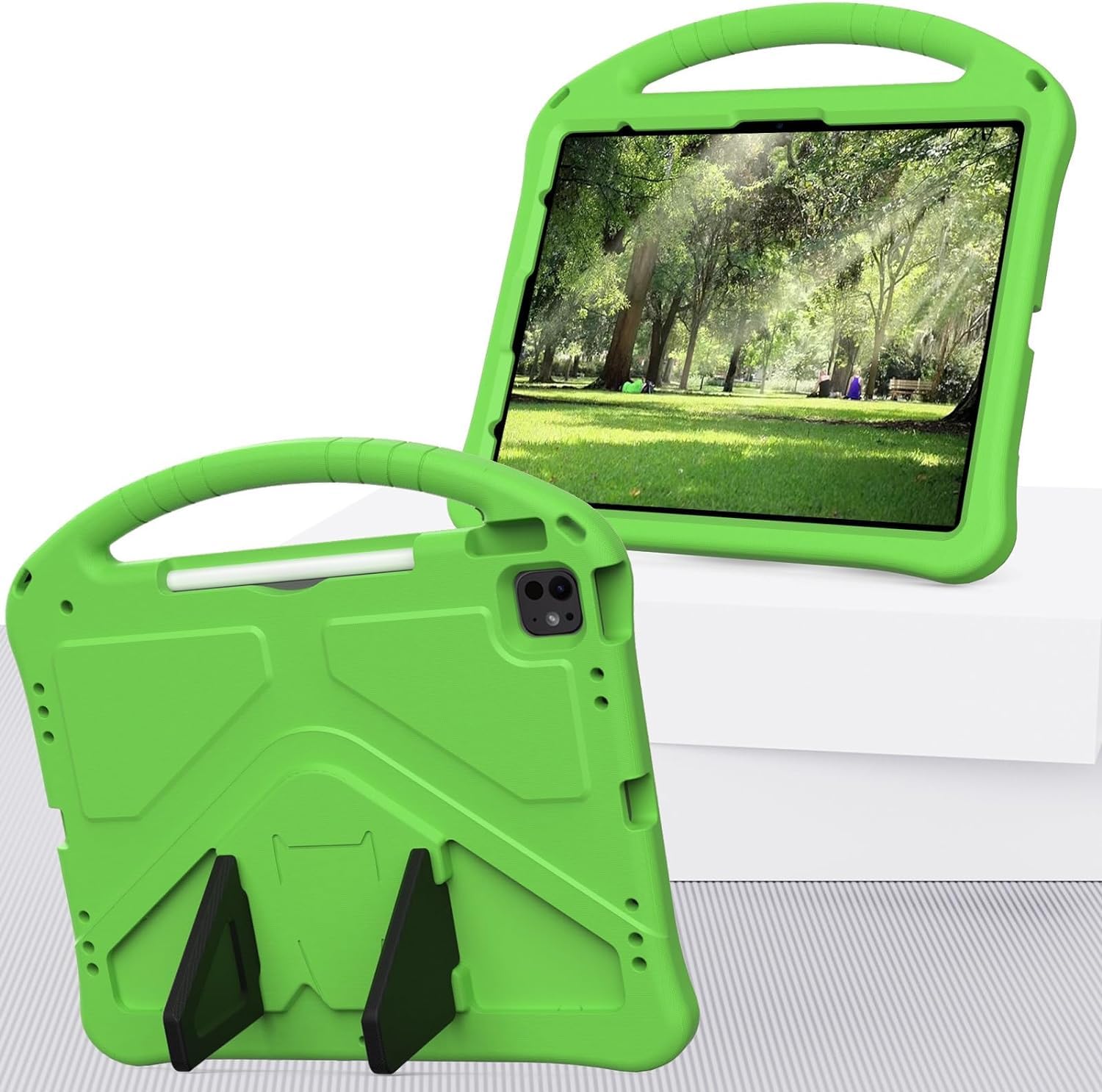 Gruattreay Case Compatible With Compatible with iPad Pro 11 Inch 2024 (5th Gen), Lightweight EVA Shockproof Protective Case, Dropproof Impact Resistance Cover For iPad Pro 11 M4 (Green)