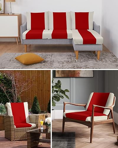 Miniatura 6 de Fundas de cojín elásticas rojas navideñas para sofá, seccional, individual, en forma de L, con parte inferior elástica, funda protectora para