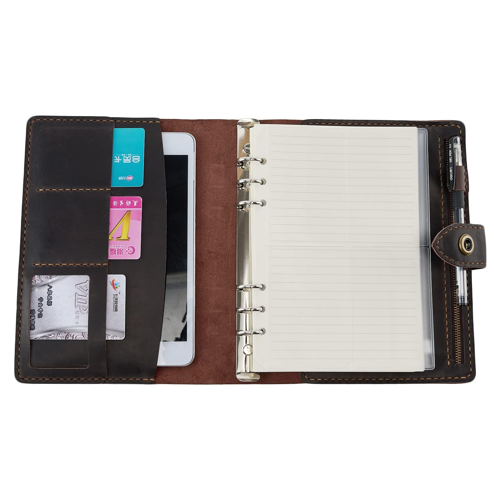 Amazon.co.jp: システム手帳 A5 革 2025年 ミニ6穴 リングバインダー