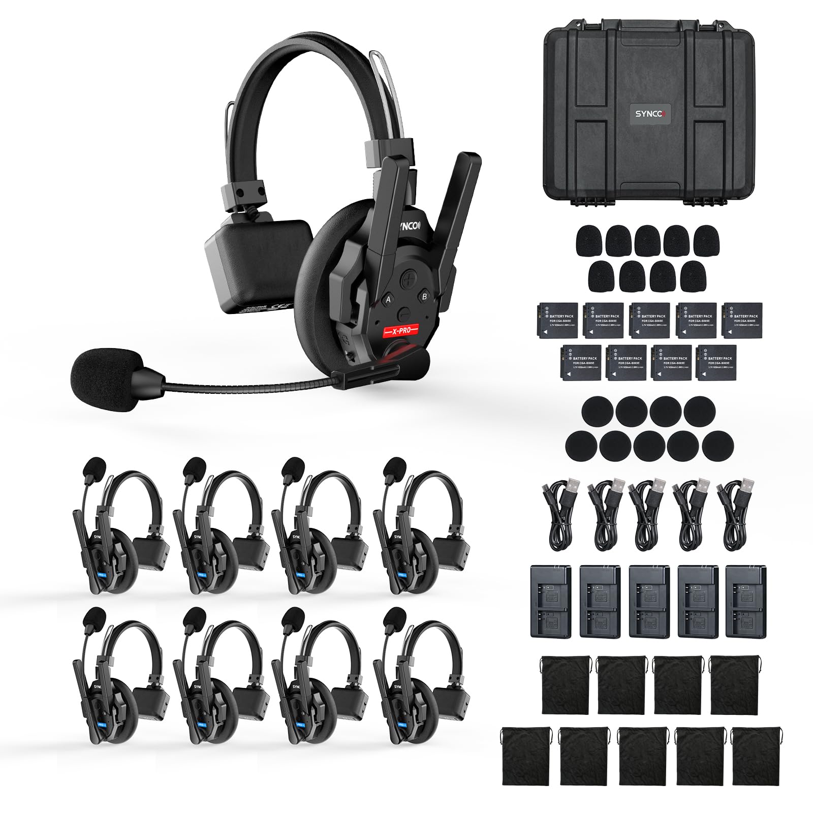 ✨新品未使用✨ SYNCO XTALK X2 ワイヤレス インカムヘッドセット SYNCO XTALK X2 インカム 2個 ワイヤレスインカムヘッドセット