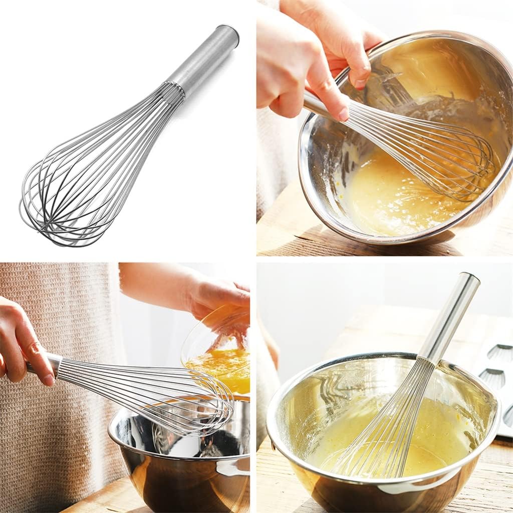Stainless Steel Eggs Cream Kitchen Tools Whisk Stir Beater Household Bar Blender(12 inch)