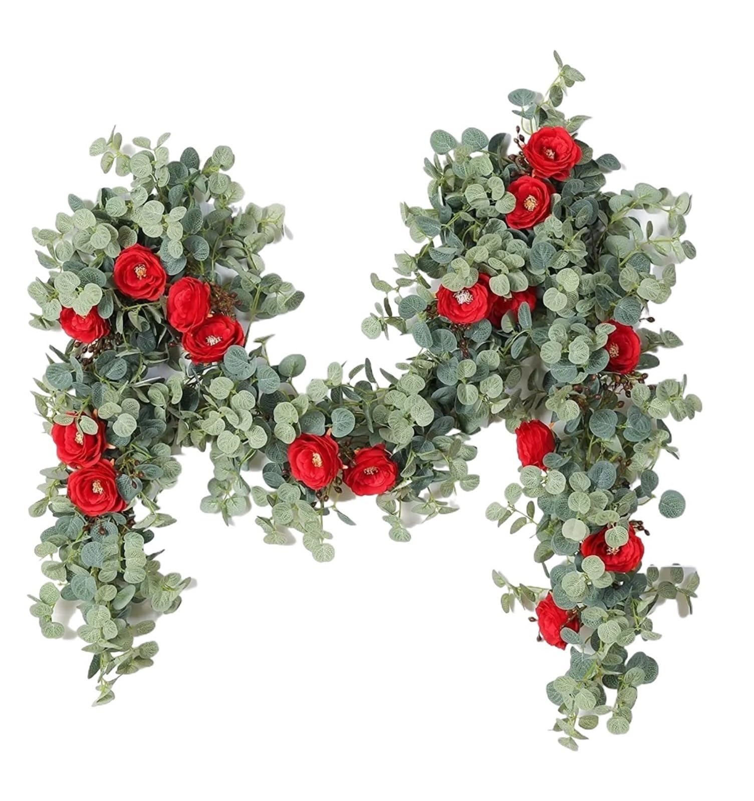 Ayztantine artificial flowers 1pcs Artificial Flowers Garland Vintage Fake Flower Peony Rose Vine Greenery Decorative Wall Wedding Hanging Decor