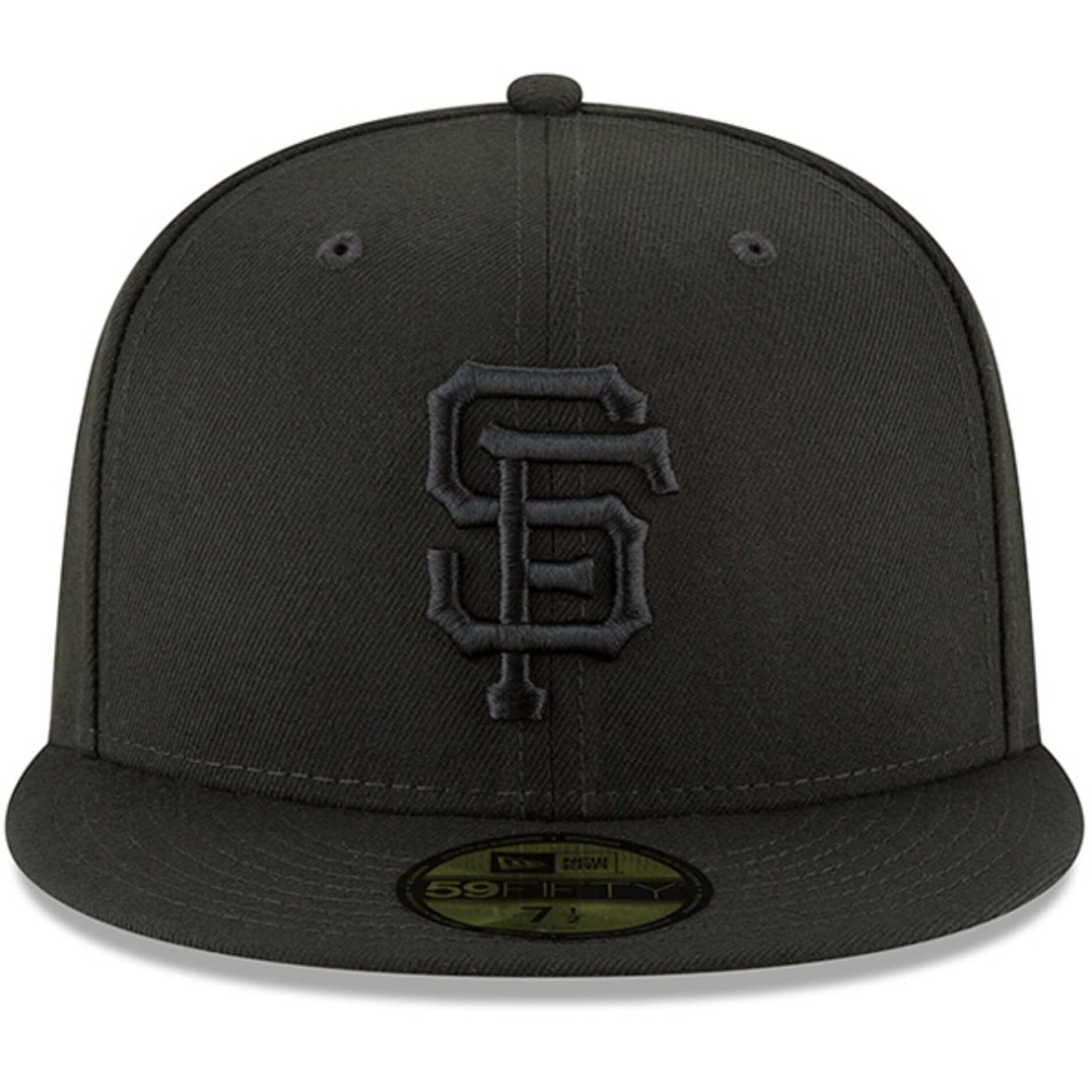 New Era MLB 59FIFTY Baseballkappe, San Francisco Giants, Schwarz auf Schwarz, authentische Kollektion, Schwarz, 7.875