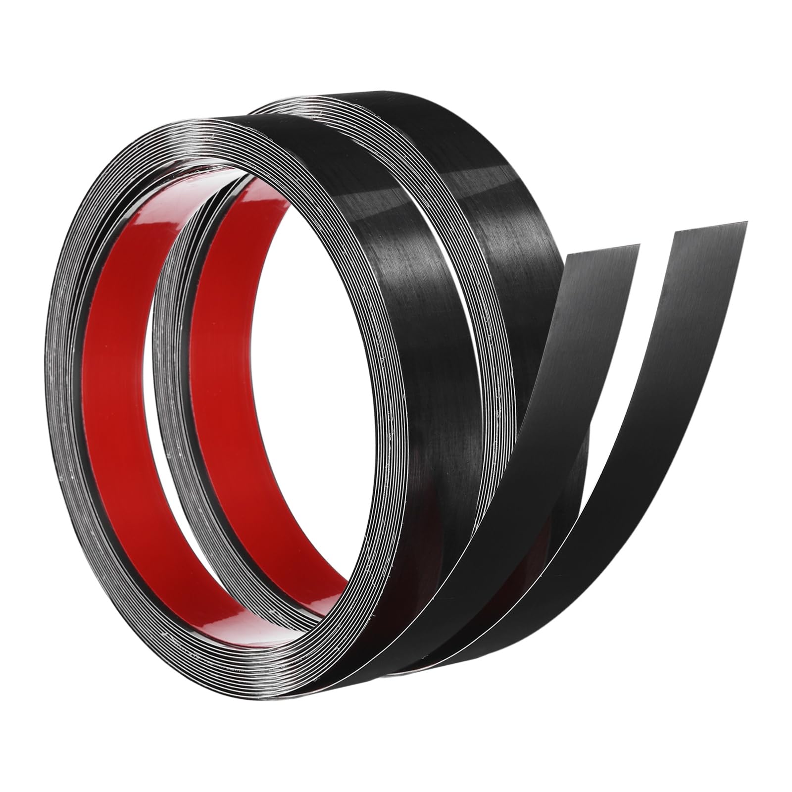 QUARKZMAN 2 szt. Listwa ścienna ze stali nierdzewnej, 5 m x 25 mm dekoracyjna naklejka metalowa do krawędzi lustra płytki sufitowe szczotkowane czarne
