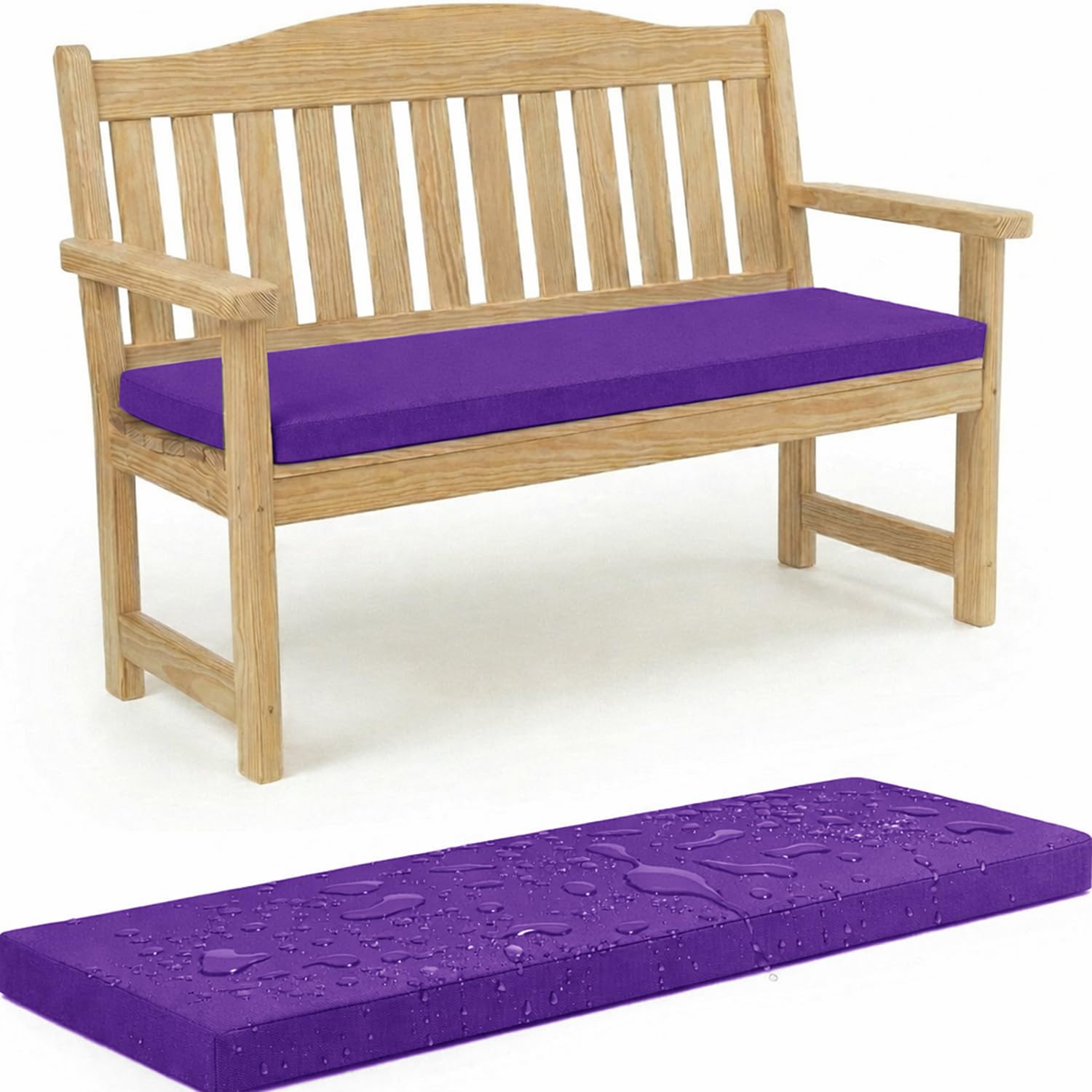 WLXFF Waterproof 5cm Thick Bench Cushion, Non‑Slip Outdoor Garden Seat Pad with Removable Zipped Cover, Weather Resistant for Patio, Lawn, Office & Coffee Shop