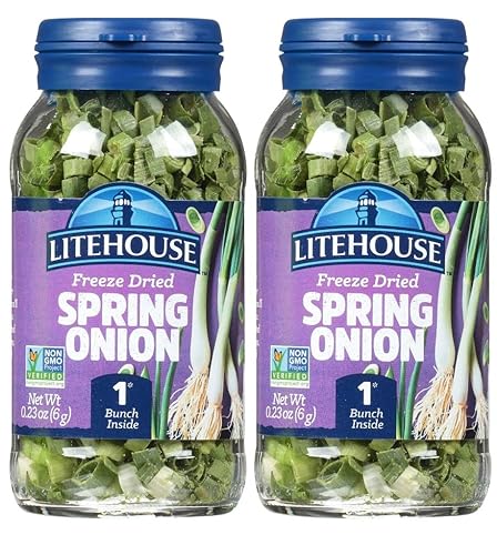Litehouse Cebolla de primavera liofilizada - Cebolla fresca de primavera, 1 manojo en el interior, sabor fresco, sin gluten, apto para dieta