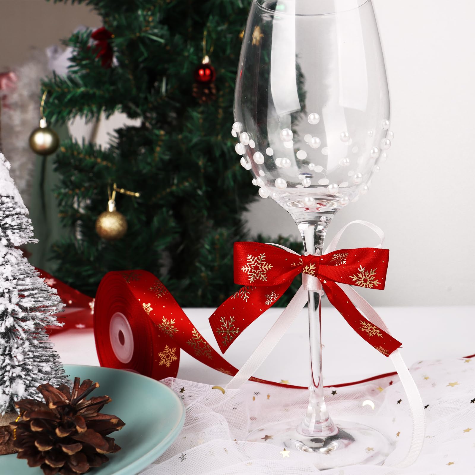 Nastro Poliestere 16 Mm 5 Metri Motivi Invernali Nastro Rosso In Gros Grain In Poliestere A Tema Natalizio Con Renne E Fiocchi Di Neve Stampato, Perfetto Per Confezioni Regalo, Fiocchi Per Capelli