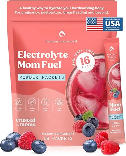 Miniatura 1 de Mommy Knows Best Mom Fuel - Mezcla de bebida con electrolitos para mamás, apoyo de hidratación, para embarazo, prenatal, electrolitos +