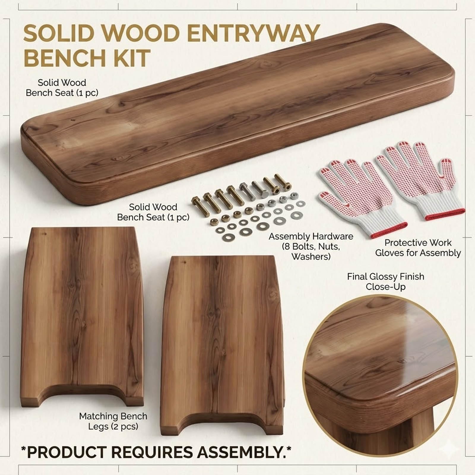 Banco de Comedor Madera 60-150cm, Banco para Entrada Dormitorio Baño Mueble Recibidor, Banco for el Extremo de la Cama del Dormitorio, Banco de Cocina sin Respaldo(L150xW20xH15cm)