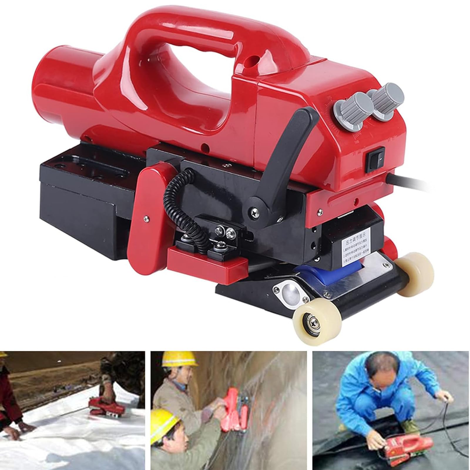 FHRKA Geomembrane Welding Machine, Hot Wedge Welding Machine HDPE Sheet Plastic Liner Welder PVC Film Sealing Machine (220v 10cm)