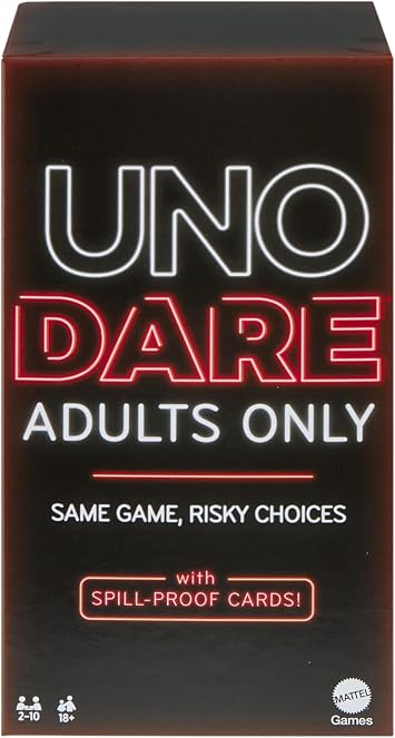 Mattel Games UNO Dare Adults Only Card Game, Ages 18+ Players 2-10 | Classic Game Play Spiced With with Increasingly Embarrassing Dares for Adults Only., HRL30