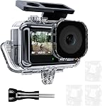 TELESIN Waterproof Case with Anti-Fog for DJI Action 5 Pro 4/3 Camera, Underwater Housing Shell Cage Supports 45M/148FT Deep Diving Scuba Snorkeling with Quick Release Bracket Screw Accessories