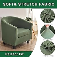 Vista 3 de Funda para silla de club, 2 piezas, color sólido, suave, elástica, redonda, para silla, protector de muebles para sala de estar, hotel, mostrador