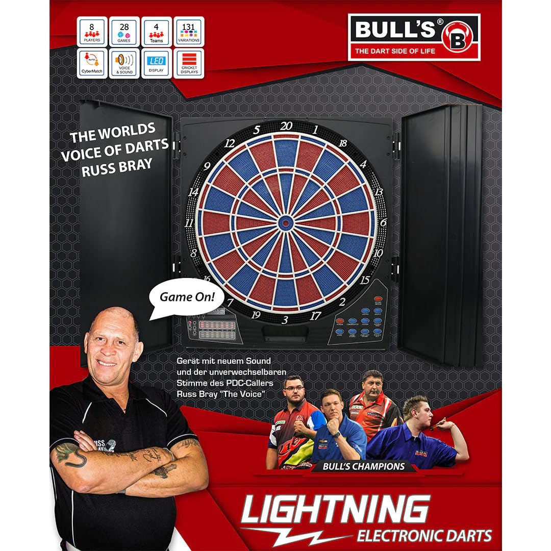 BULLS E-Dart Cabinet Lightning RB-Sound – Jeu De Fléchettes Électronique