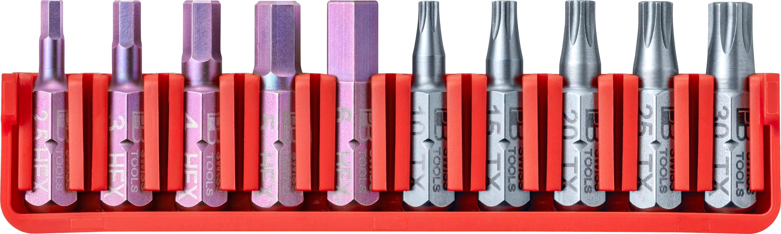 Full BitBlock PB C6.704 with 10 C6 1/4" PrecisionBits | 100% Swiss Made | Bits can be pushed out sideways or upwards