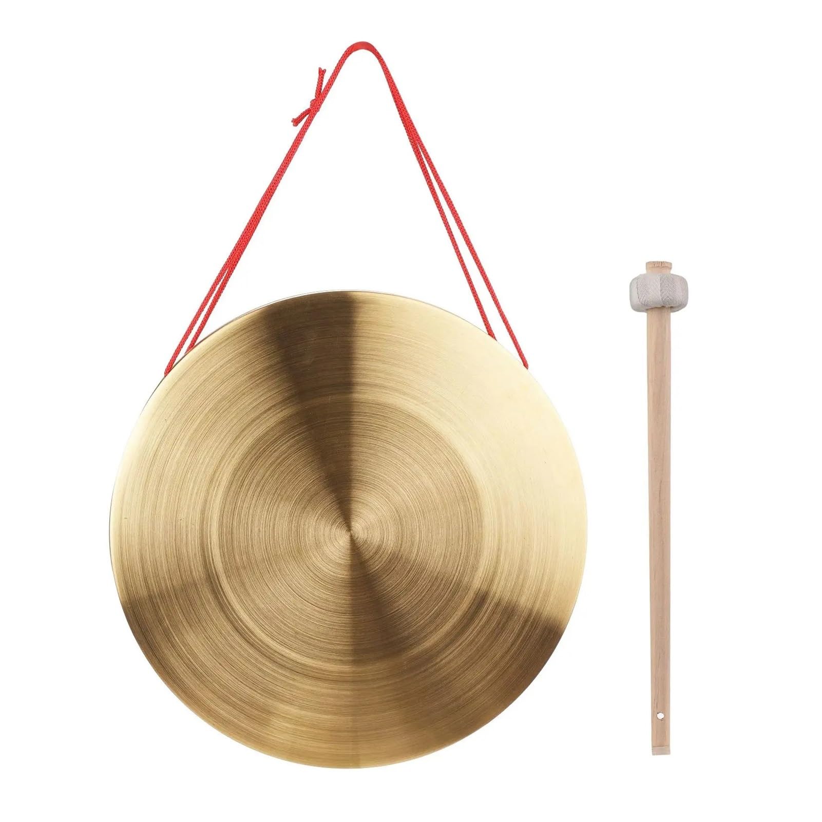 Handzimbeln 15 cm Hand-Gong-Becken, Messing-Kupfer-Schlaginstrumente mit rundem Spielhammer, Gonghammer