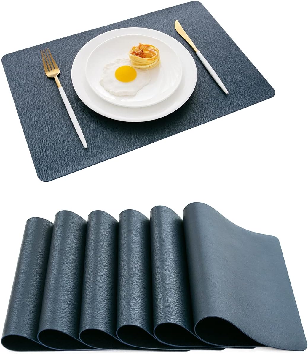 DOLOPL Fall Placemats Navy Blue Placemat Leather Table Mats