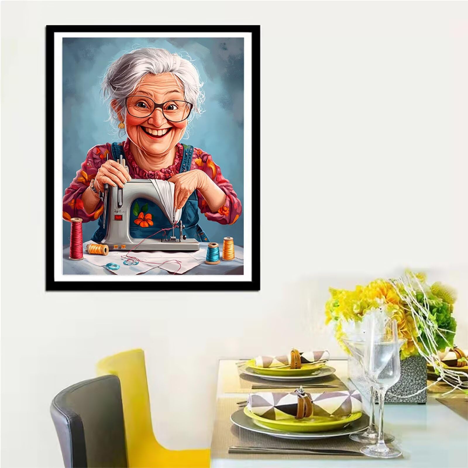 Maszyna do szycia diamentowego 5D, "zrób to sam", obraz diamentowy dla dorosłych i dzieci, malowanie według liczb, dla osób starszych, 80 x 100 cm, haft krzyżykowy, sztuka na płótnie, dekoracja salonu