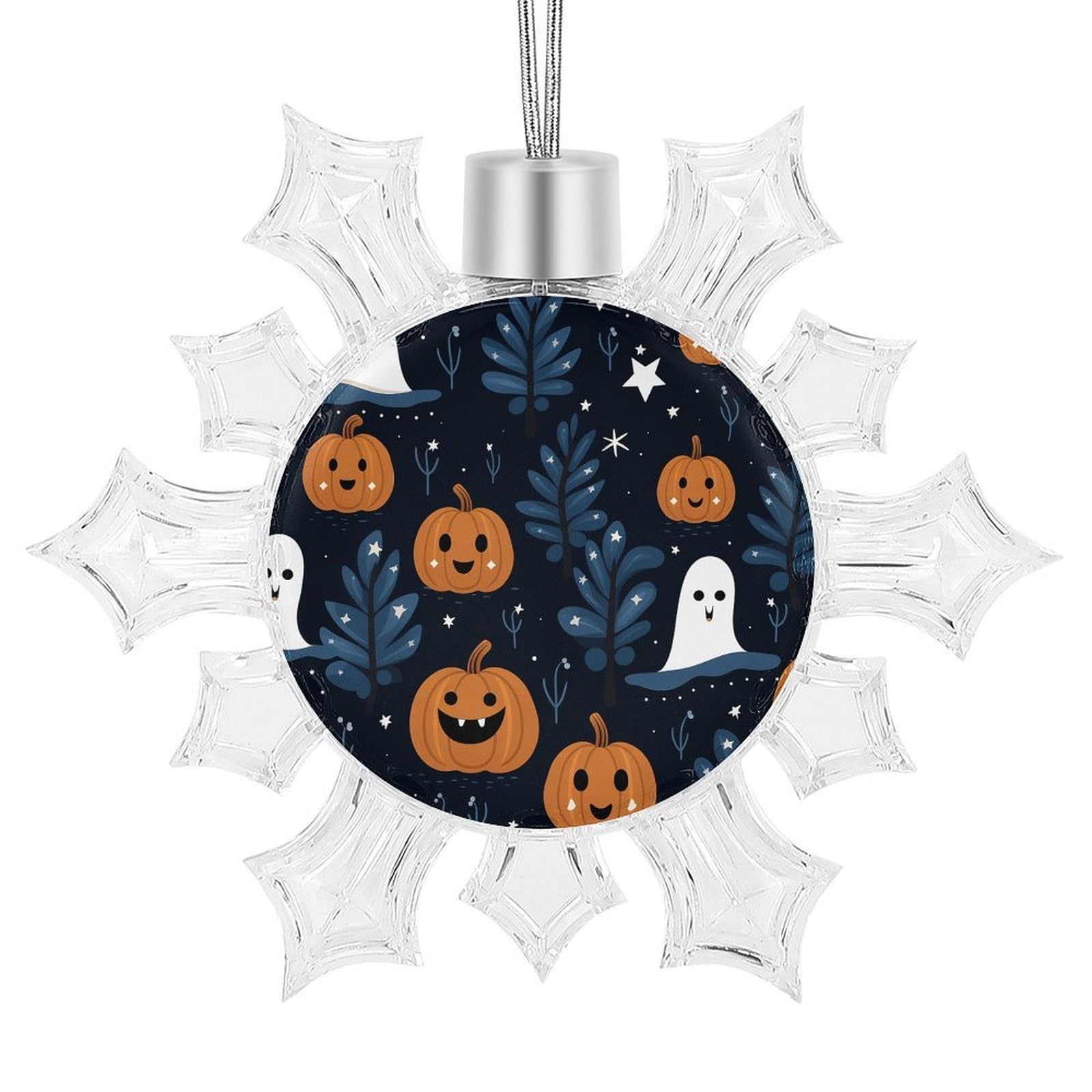 Cartoon Pumpkin Head Snowflake Ornaments Cute Snowflake Pendant Exquisite Christmas Tree Ornaments for Christmas Weddings New Year Birthday Holiday Celebration