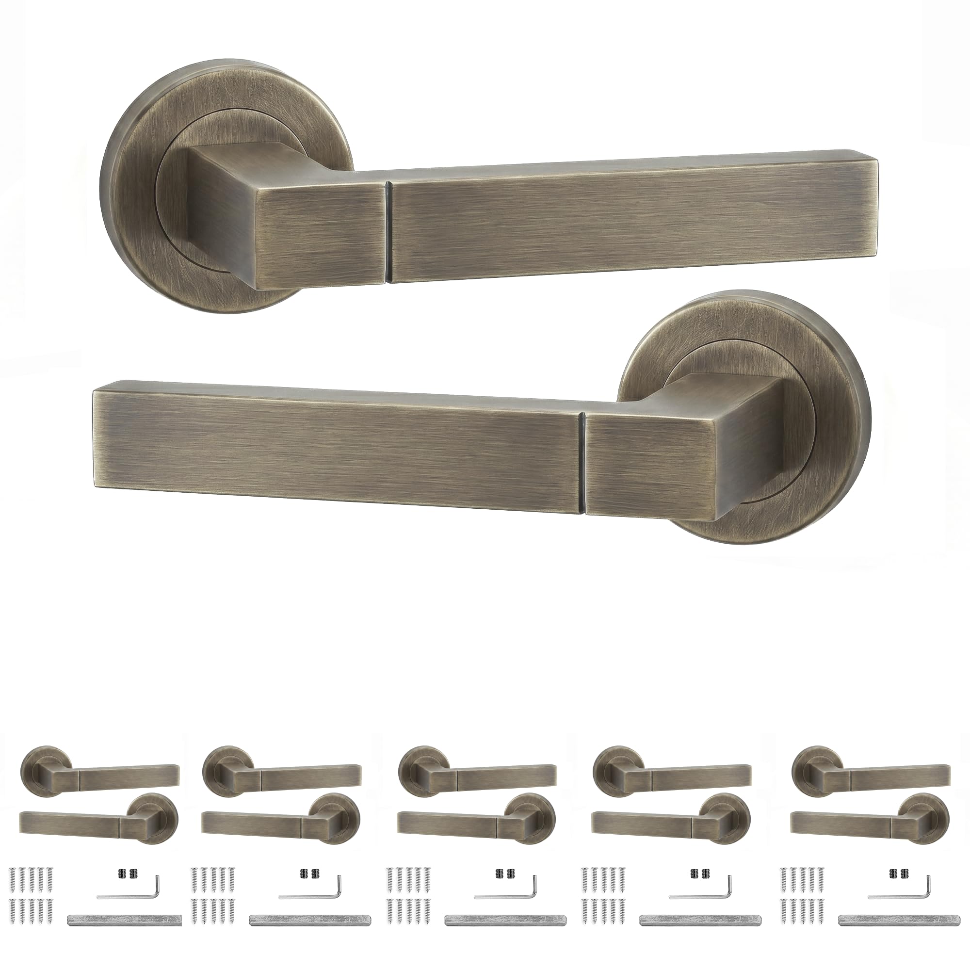 Decoranddecor Lumina Antique Brass Internal Door Handles 6 Pack — image 1