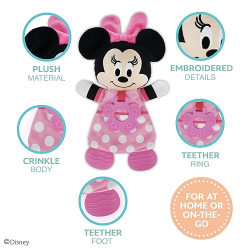 Miniatura 3 de Kids Preferred Disney Baby Minnie Mouse - Peluche y mordedor sensorial arrugado para bebés recién nacidos, niños y niñas de 11 pulgadas