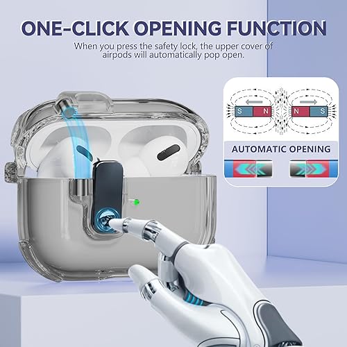 Miniatura 3 de Inesore Funda para AirPods Pro de 2 generación (con bloqueo de seguridad), con kit de limpieza, para funda de Airpod Pro y funda para Airpod Pro 2,