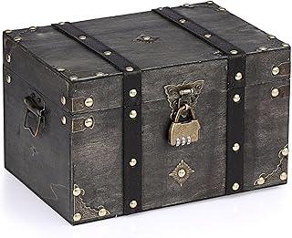 14 Vintage Bedroom Ideas for Timeless Character and Charm 21 ELLDOO Wooden Treasure Chest with Lock, Vintage Pirate Chest Keepsakes B...