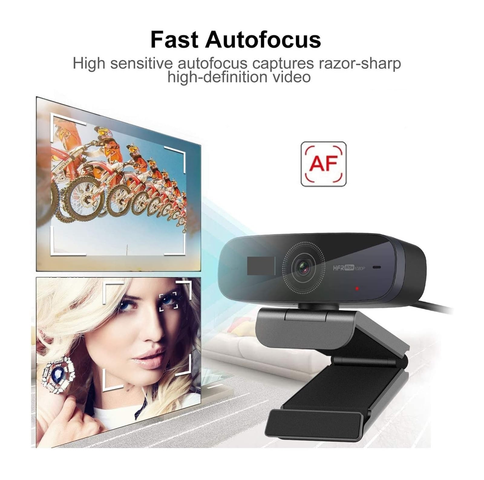 Kamery internetowe, Kamera internetowa Hd 1080P AF 60fps USB Streaming z mikrofonem do spotkania z komputerem Kamera internetowa do konferencji, transmisji na żywo, nagrywania