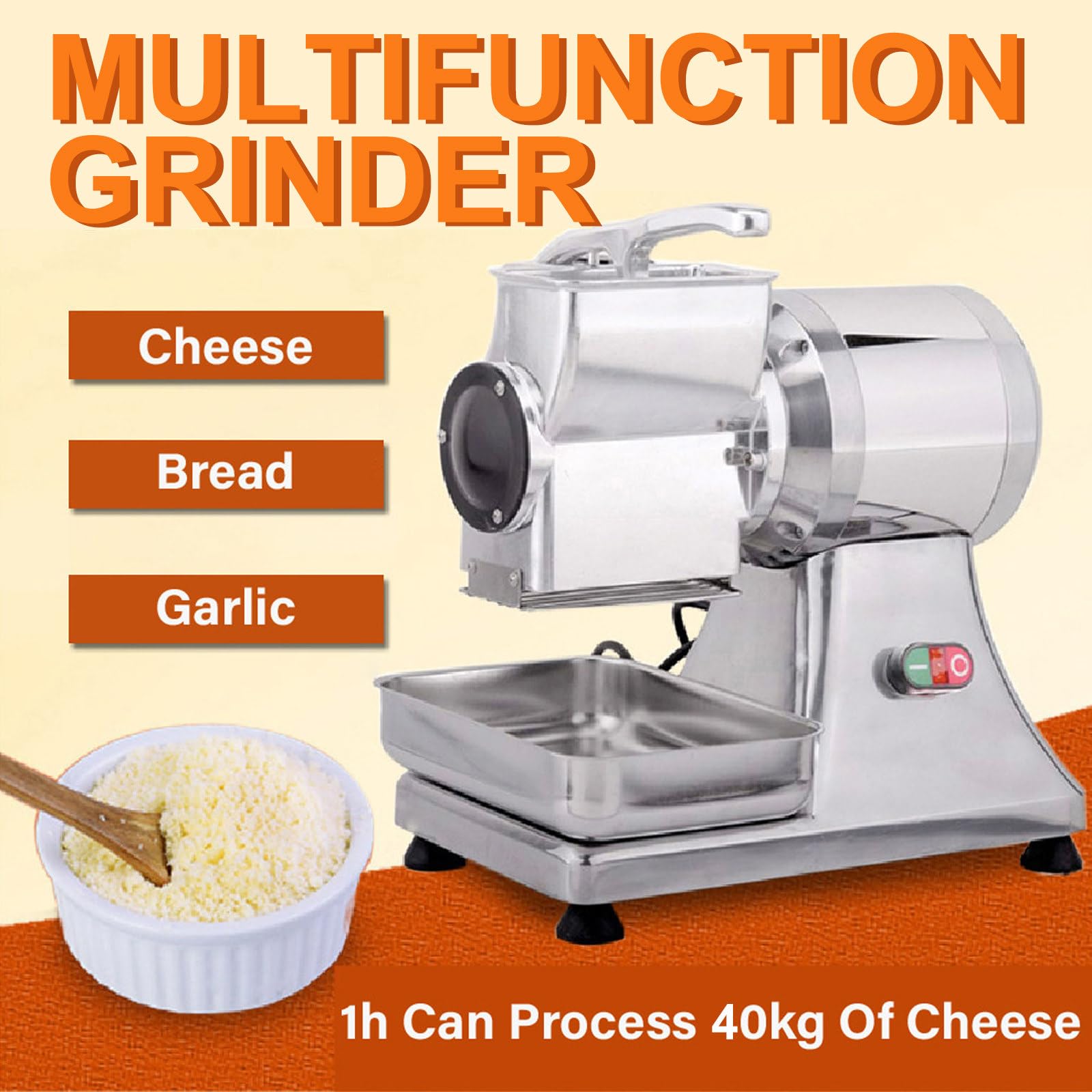 Máquina eléctrica de ralladores de Queso,Molinillo de Queso Multifuncional,para Mantequilla de Queso Pan de Queso Granos de Salvado (220V)