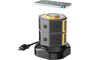 SUPERDANNY Power Strip Tower with Spin Power Charging Station