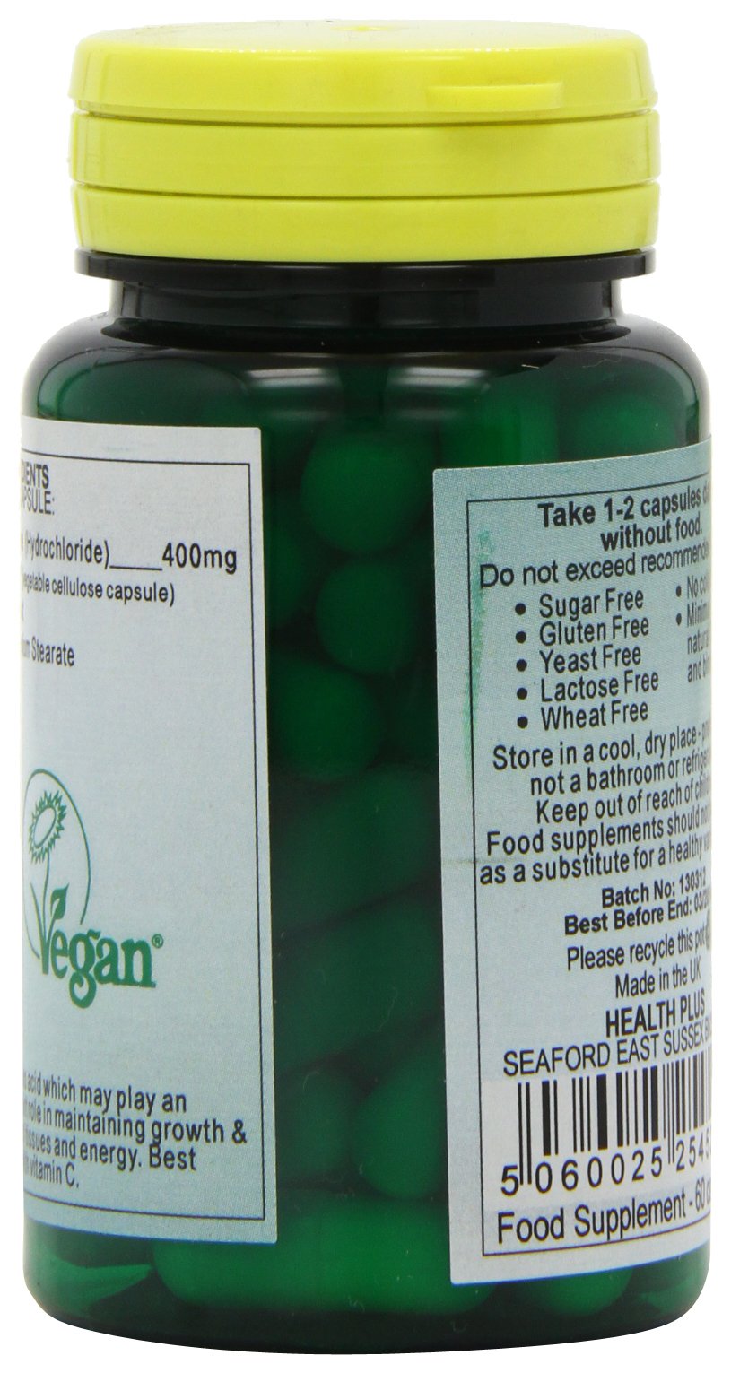 Health Plus Amino L-Lysine 60 Vegan Capsules - Dolphin Fitness - View #7