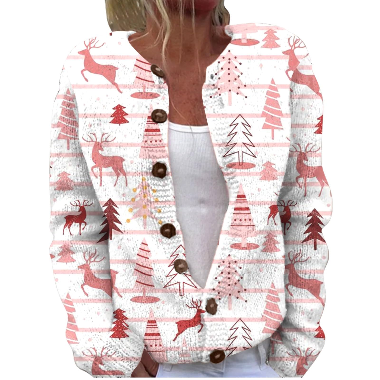 Fall Sweatshirts for Women,Colorful Button down Cardigan Sweater Plus Size Long Sleeve Aesthetic Patterned Cardigan