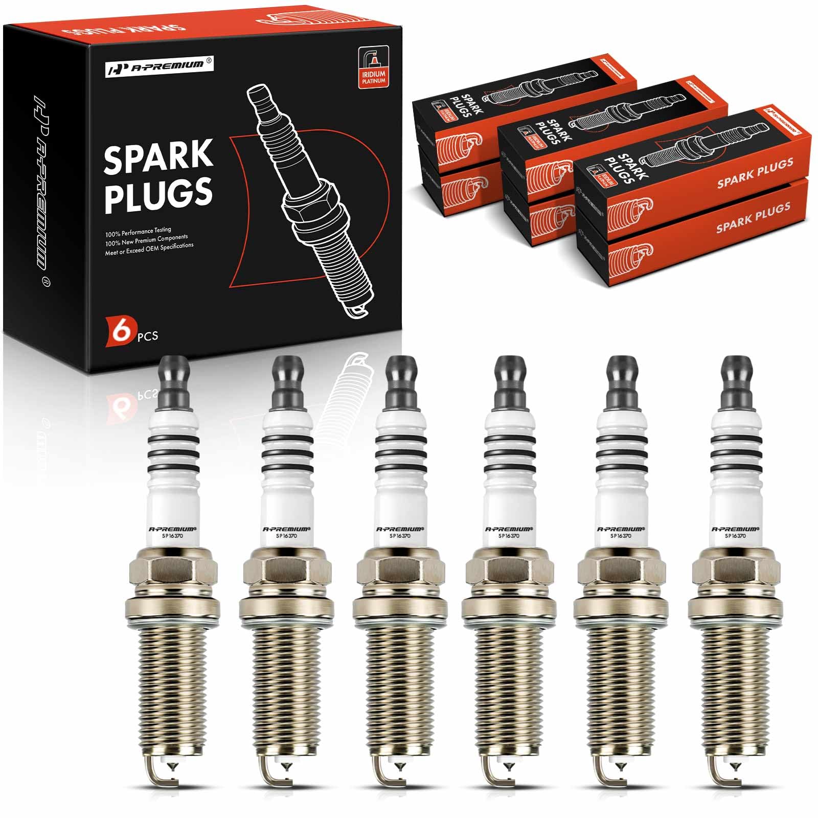 A-Premium Iridium Platinum pack of 6 spark plugs for older Kia Optima V6 models