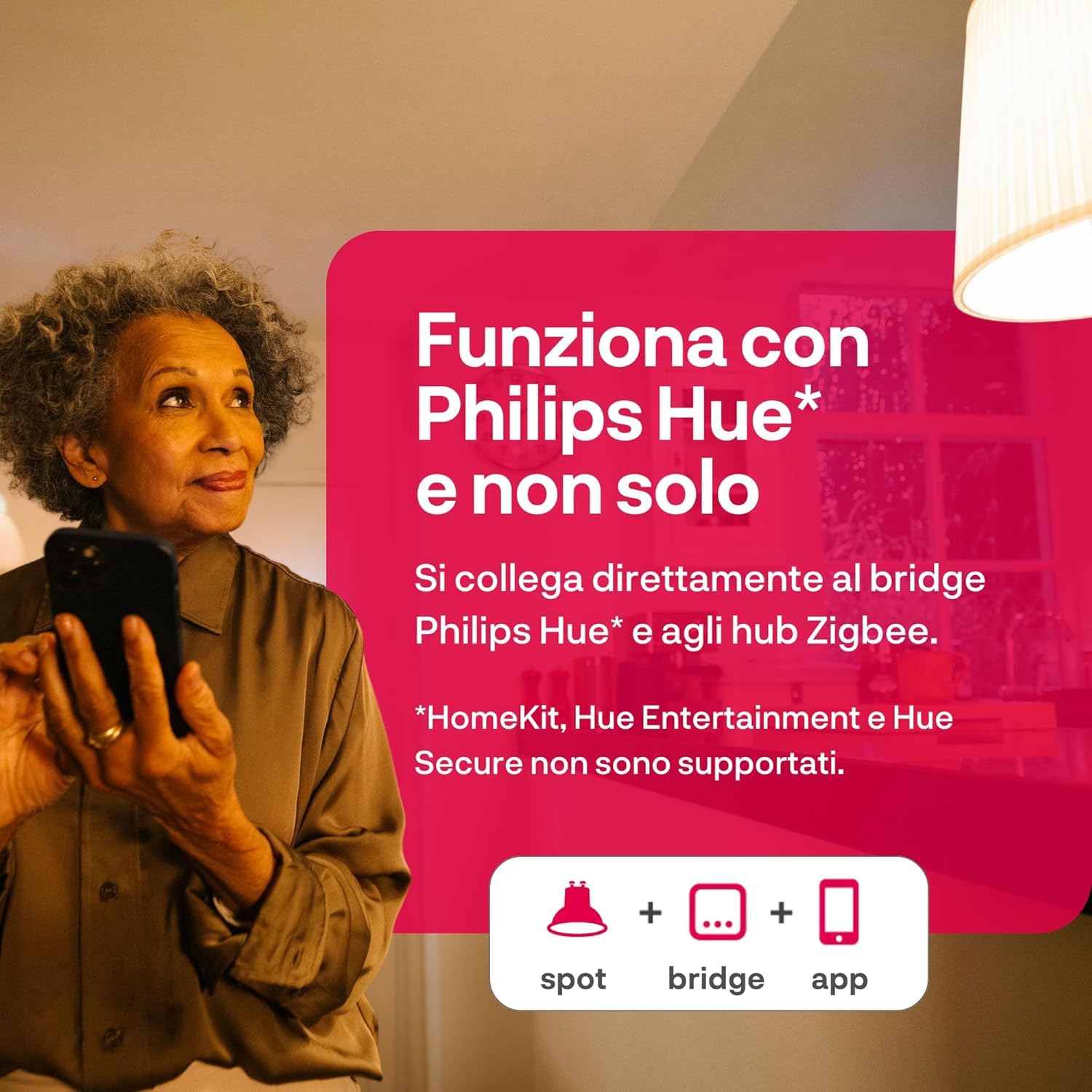 innr Lampadina Smart GU10 Zigbee, Funziona con Hue* e Alexa (Bridge Richiesto), Faretto Luce Bianca Calda e Fredda, Lampadine Dimmerabile, Lampadine LED, 470 lumen - 4 pezzi