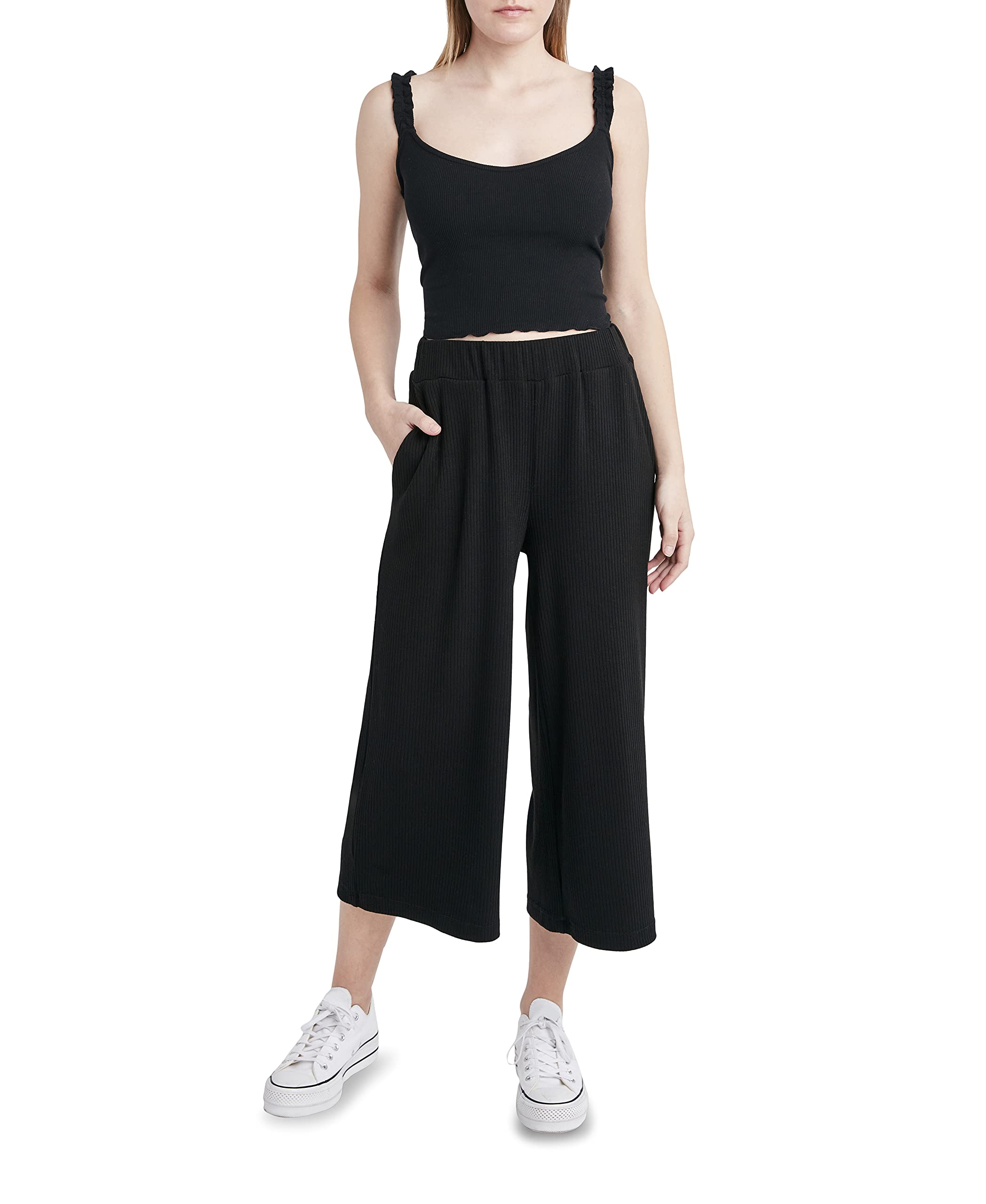 BCBGeneration Womens Knit Rib Crop Pant