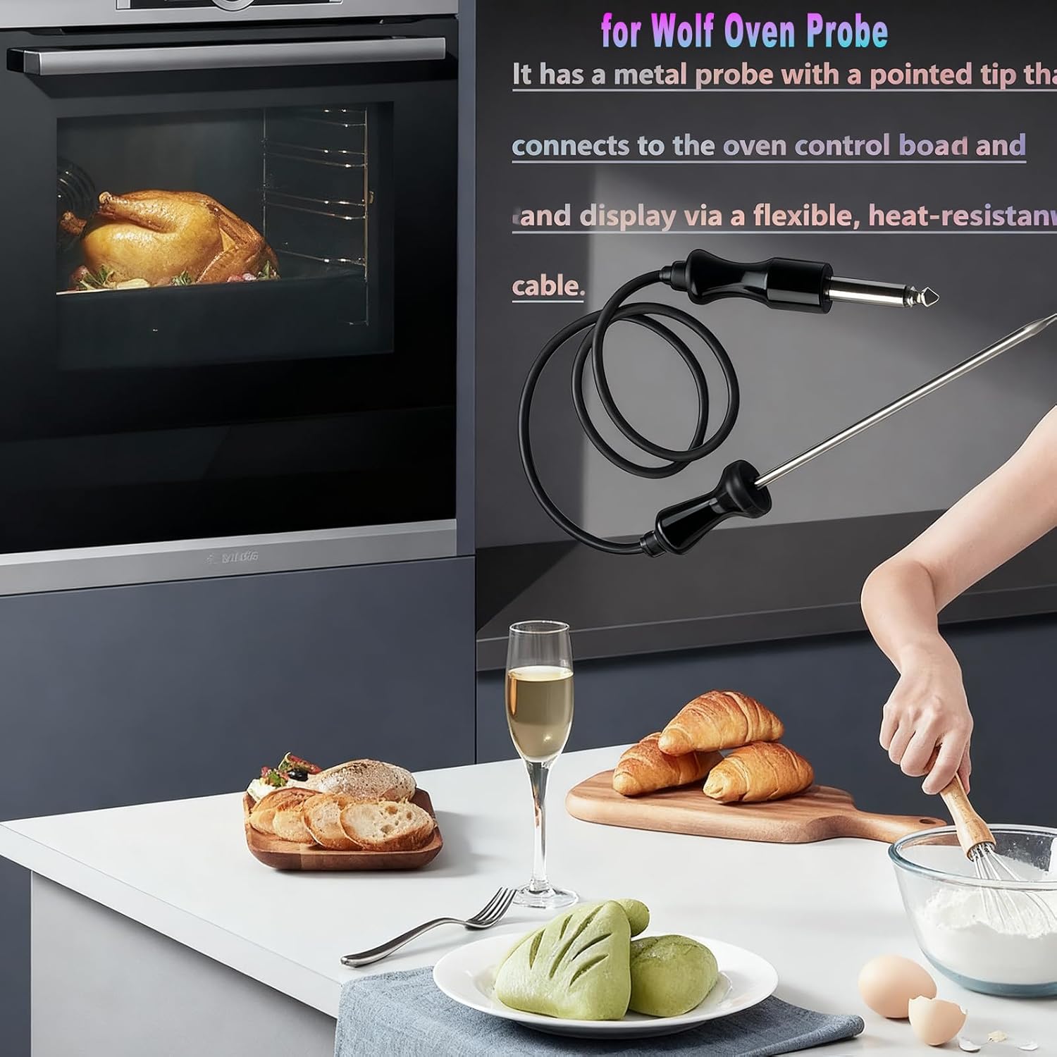 for Wolf Oven Probe 00492332 Wolf Oven Temperature Probe Replacement 00755060 92332 AP3775647 AP3194240