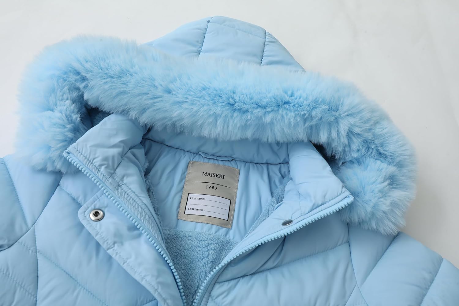 Girls Winter Long Down Coat with Fur Hood,Warm Quilted Jacket for Kids Cold Weather Outdoor Protection - Image 4