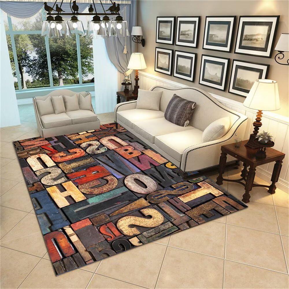 Grand tapis multicolore 170x240 cm pour chambre et bureau