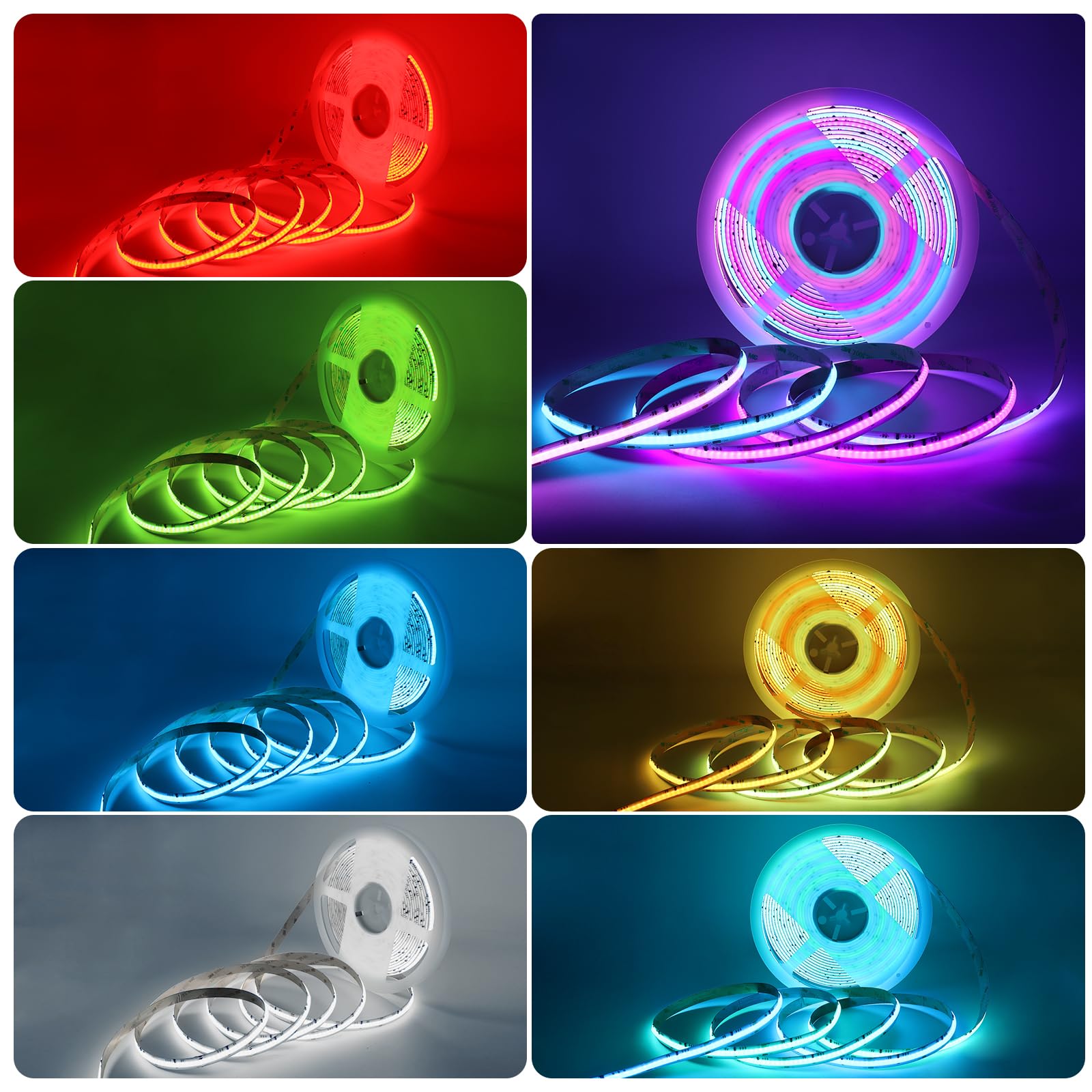 Striscia LED SMD RGB COB LED Wifi Set indirizzabile SPI RGB LED con app Tuya, Alexa Google Home controllo vocale musica Sync 2.4G RF telecomando cambia colore per camera soffitto TV