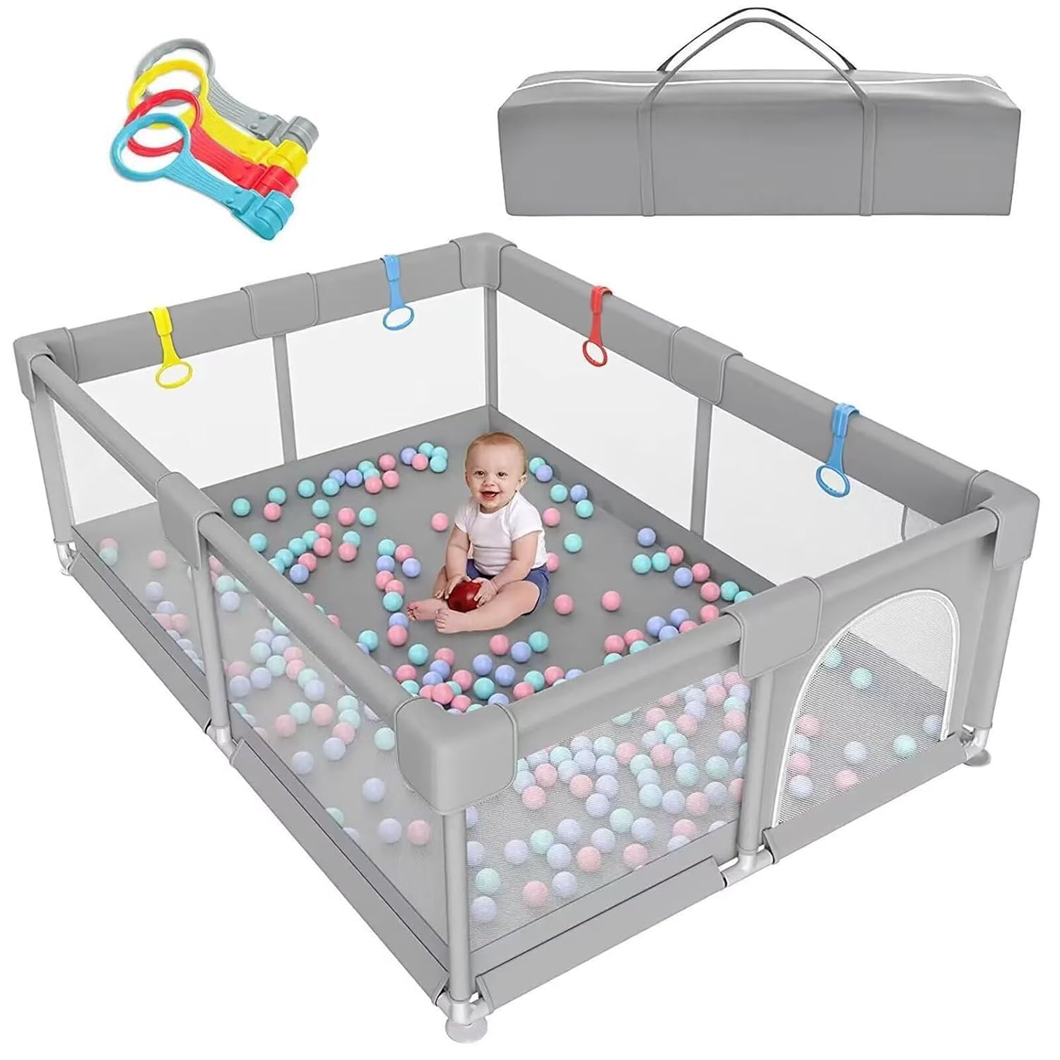 Extensively Useful Baby Playpen Versatile playpen for babies and toddlers Elegant Baby Playpen Fence 50 Non-Toxic Pit Ball Extra Large baby Play yard (180 * 150)